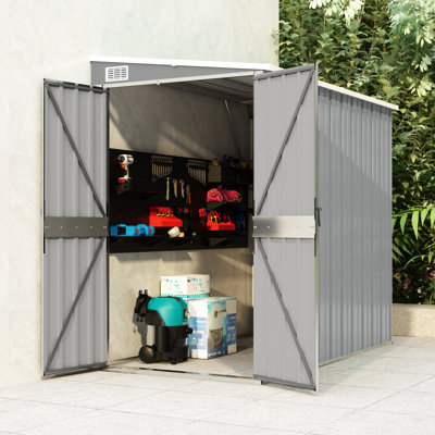 vidaXL Garden Shed (wood-like finish) Galvanized steel, metal Medium