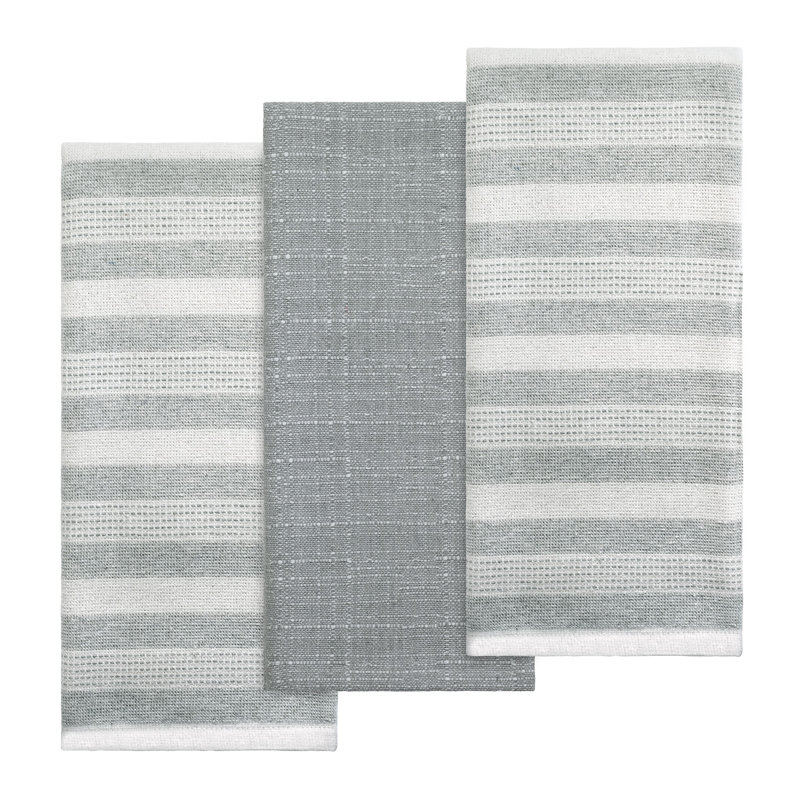 Izod Chester 3-Piece Kitchen Towel Set, Gray