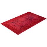 Overdyed Hand-Knotted Wool Modern-Contemporary Pink Area Rug 3' 1" x 5' 0"