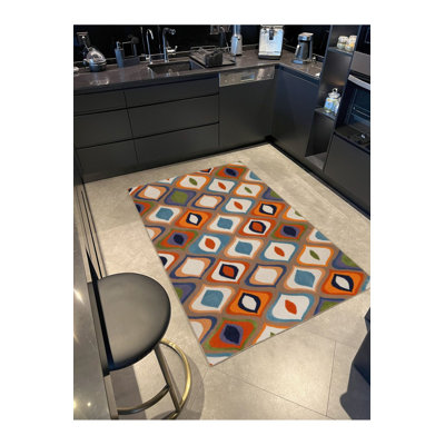 Tapis tissé coloré à motif lavable à la machine