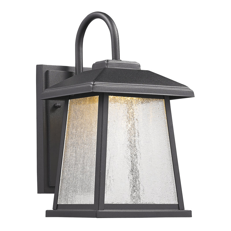Lanterne murale d’extérieur 1 luminosité Kasey, Noir texturé