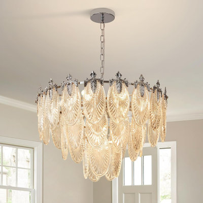 Lustre en cristal antique avec finition - luminaire suspendu réglable pour salle à manger, chambre à coucher, salon, vestibule et îlot de cuisine