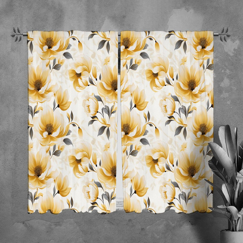Rideaux à motif floral - 6146, L 40 po x L 82 po
