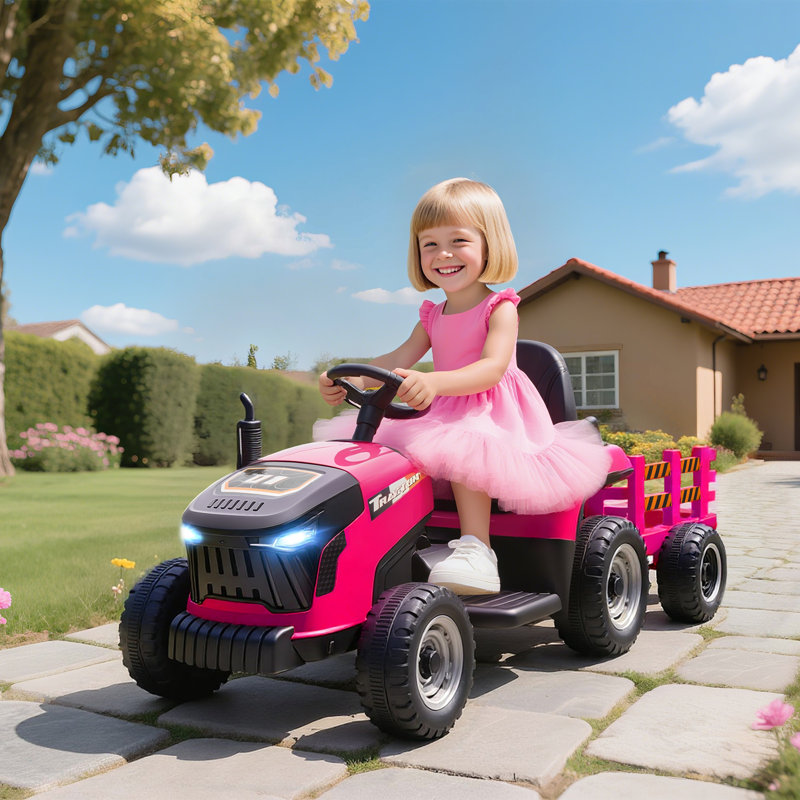 HOMCOM Battery Powered Ride On with Remote Control, Pink