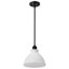 Mini-luminaire suspendu Malenna - noir mat avec verre blanc satiné-1047161859