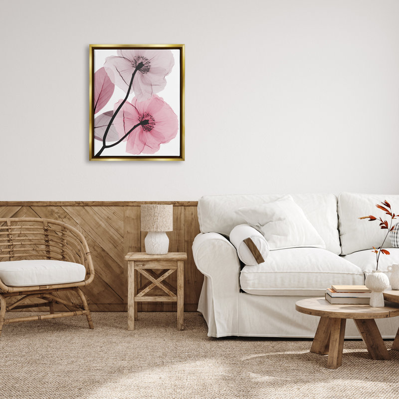 Impression Aw-998, coquelicots roses contemporains par Albert Koetsier, H 31 po x l 25 po x P 1,7 po