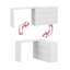 130-180cm Extending Dresser with 6 Drawers & Rotating Vanity Desk - Modern White Storage Cabinet 