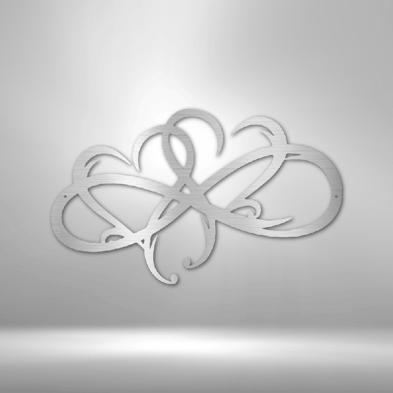 Panneau métallique New Infinity Hearts, Argent argent, H 14,25 po x l 14,5 po x P 0,5 po