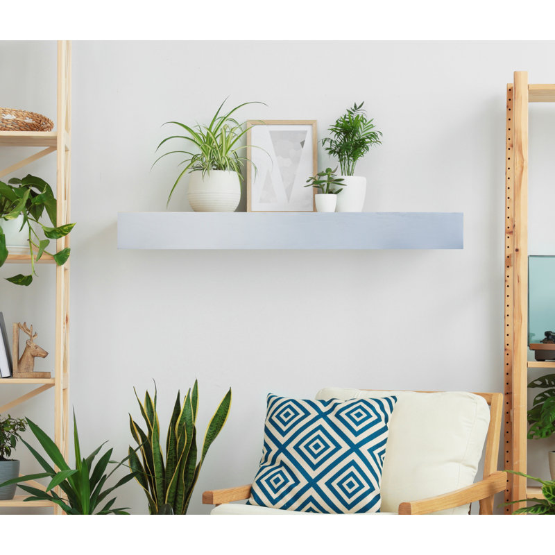 Krystallynn Oak Floating Shelf, Gray, 6" H x 44" W x 5" D