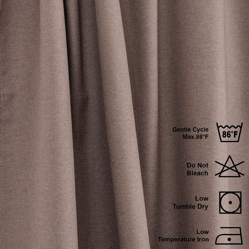 LAXTON Room Darkening Extra Long & Extra Wide Decorative Curtain, 100" W x 45" L, Dark Beige