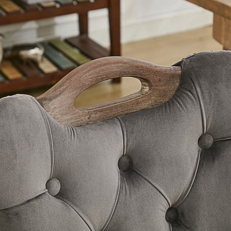 Chaise de salle à manger avec garniture capitonnée, Gris foncé