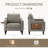 Wide Upholstered Accent Chair Faux Leather Armchair-1138251146