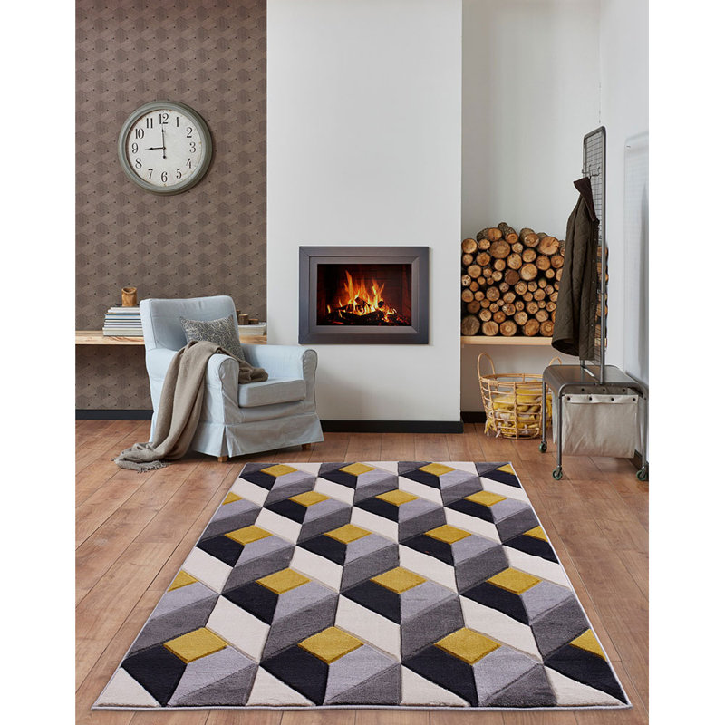 Sharpsburg Machine Woven Ochre Indoor Rug, Rectangle 160 x 230cm