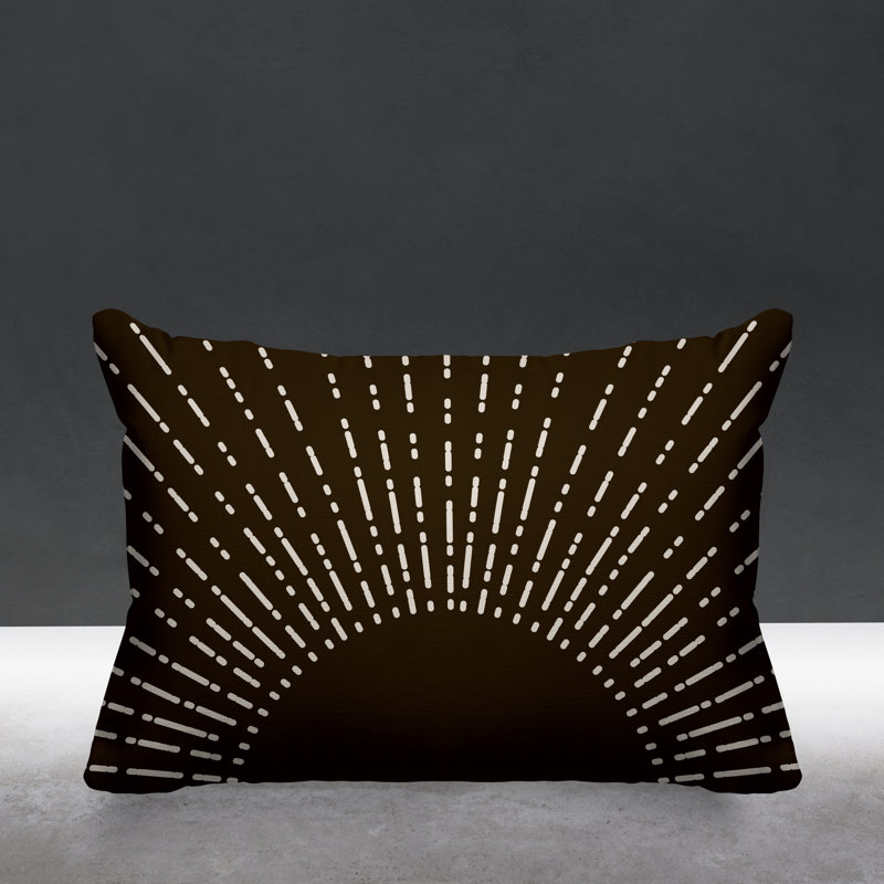 Abstract Outdoor Reversible Throw Pillow, Brown