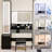 Extra Large LED Mirror Vanity Table,LED Dressing Mirror Cabinet,Cushioned Stool, Touch Control, Multi-layer High Capacity Storage-907911485