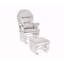 Fauteuil coulissant et repose-pieds Madison en bois blanc et tissu gris-130374915