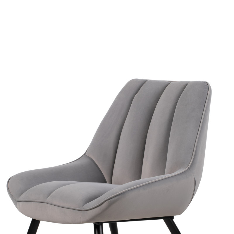 Chaise d'appoint en métal et tissu Vyte, Polyester gris