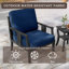 Chaise longue d'extérieur en bois de teck l 27,1 po avec coussin Louque-651570811-651251285