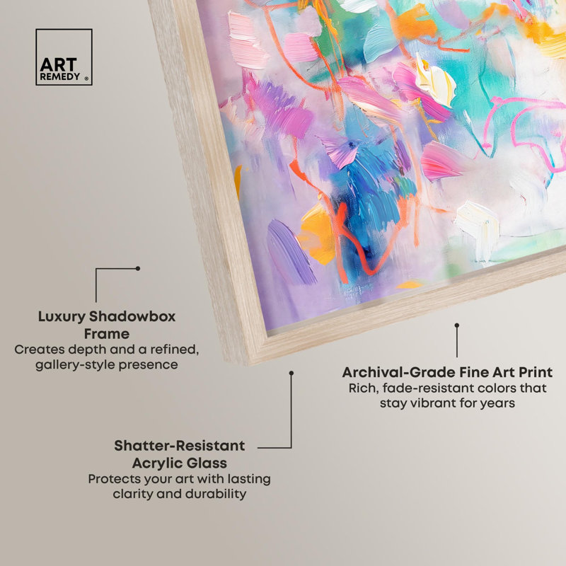 «Im Coming Up III Shadowbox Print Bright Decor» par Art Remedy, H 31 po x l 37 po, Crème, crème