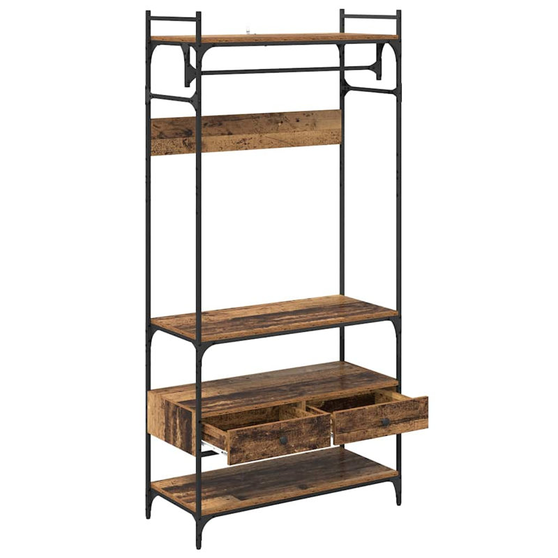 89cm Clothing Rack, Smoke Oak