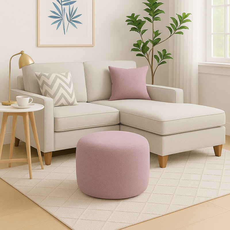 Repose-pieds rond 20 po Dotcom Alfa, Rose