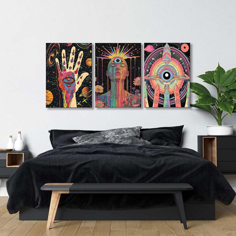3 Piece Wrapped Canvas Print, 40 cm H x 90 cm W