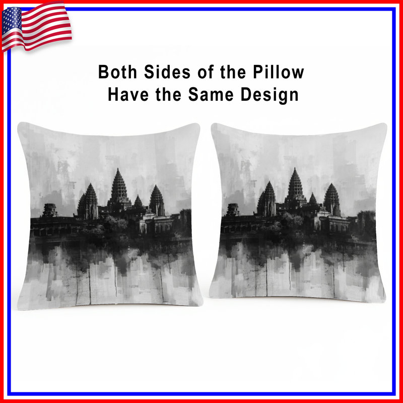 Coussins Angkor Wat, 20 x 20 pouces