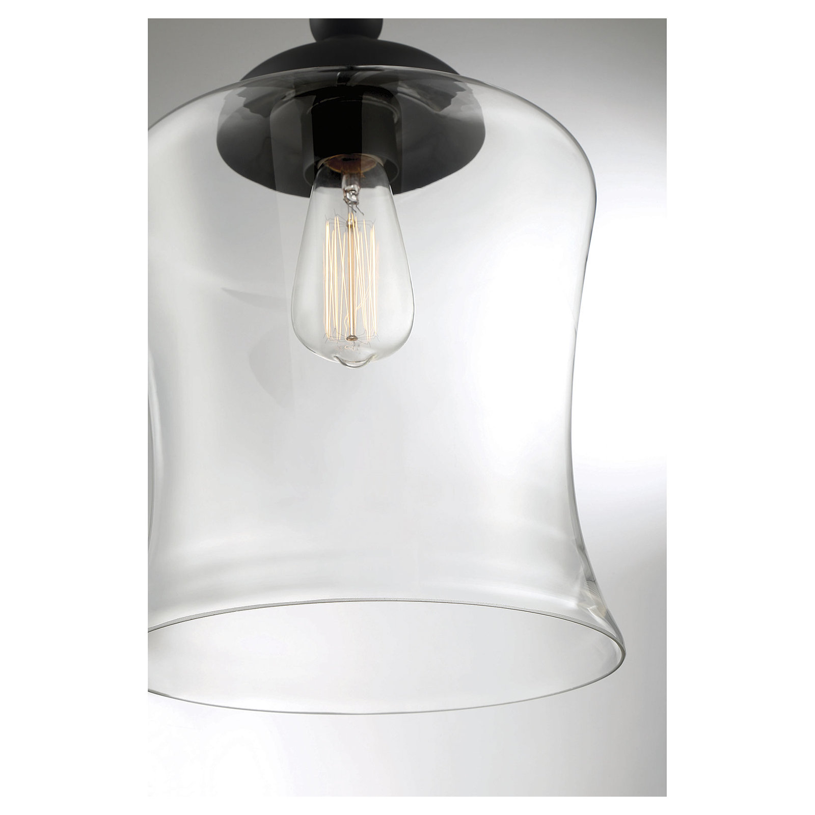 Pinedale Single Light Glass Dimmable Pendant, Matte Black