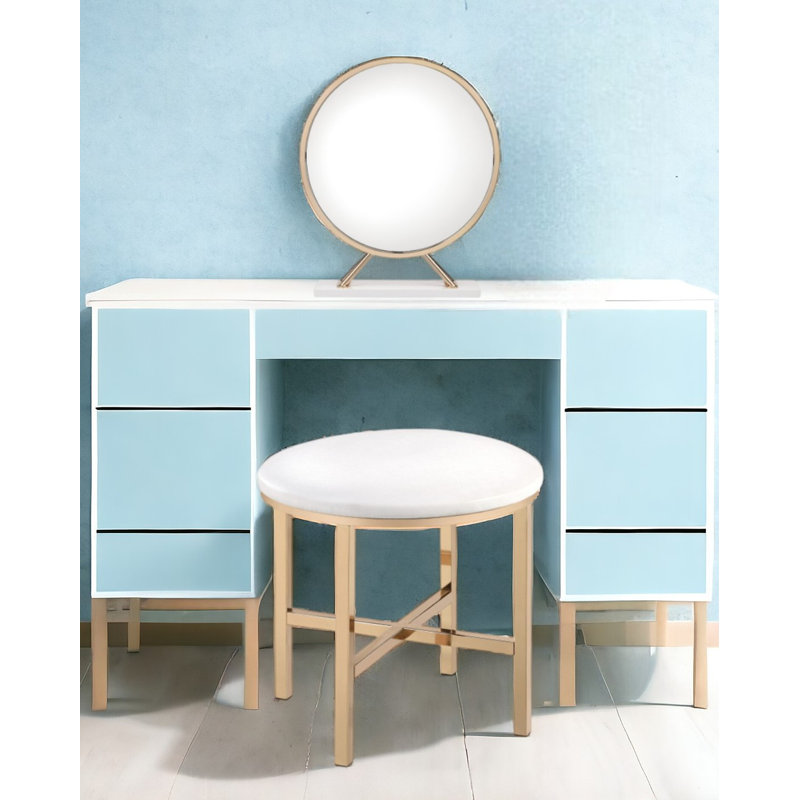 16" Round Metal Framed Freestanding Mirror