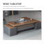 Bureau de direction en L 70,87 po haut de gamme et brun grand-227775439