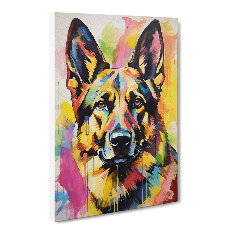 German Shepherd Gestural - Wrapped Canvas, 50cm H x 35cm W x 3cm D