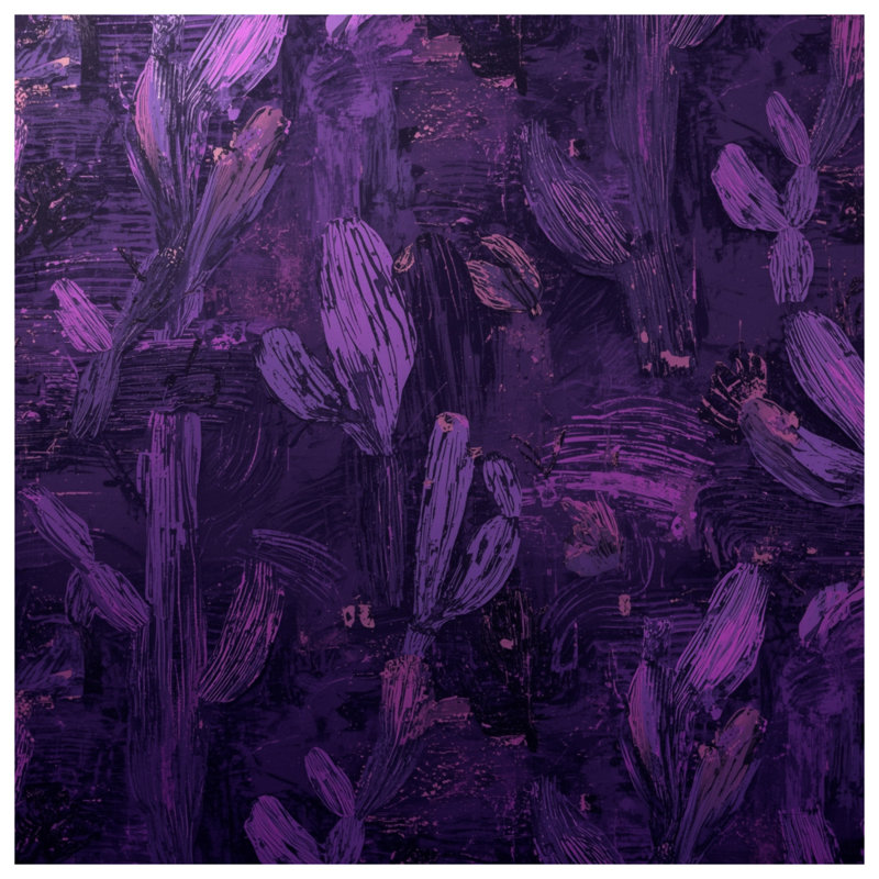 Purple Cactus Abstract Bedding Cactus Bedspread Abstract, King