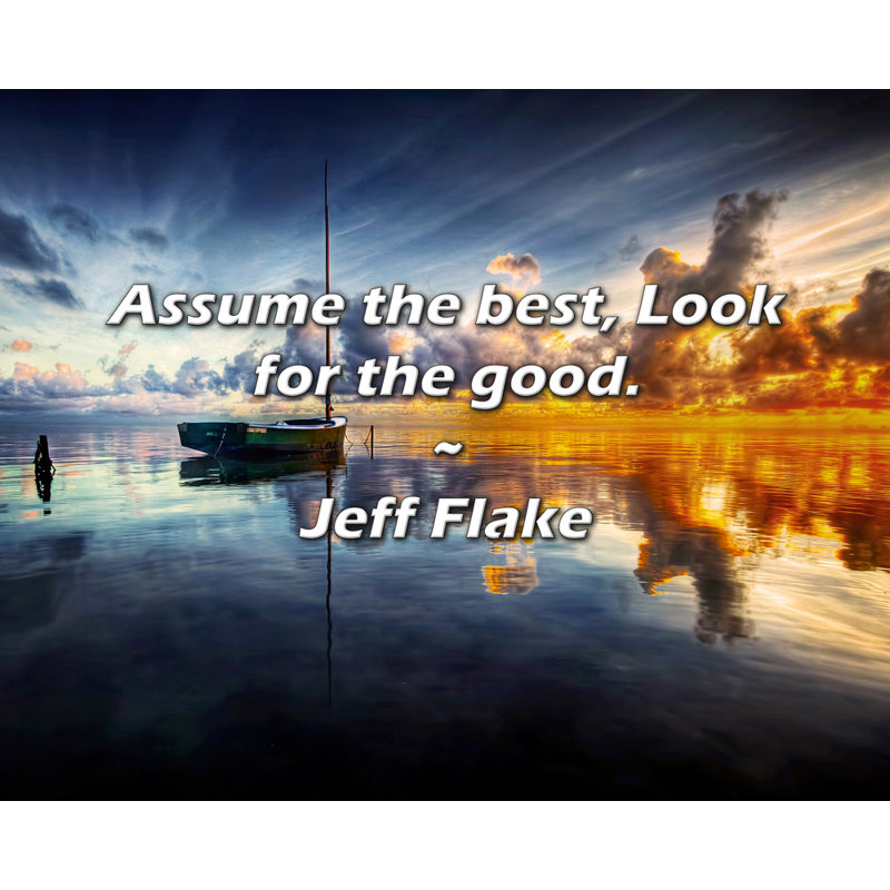 Jeff Flake Citation: Assume the best, Look for the good., H 26 po x l 32 po