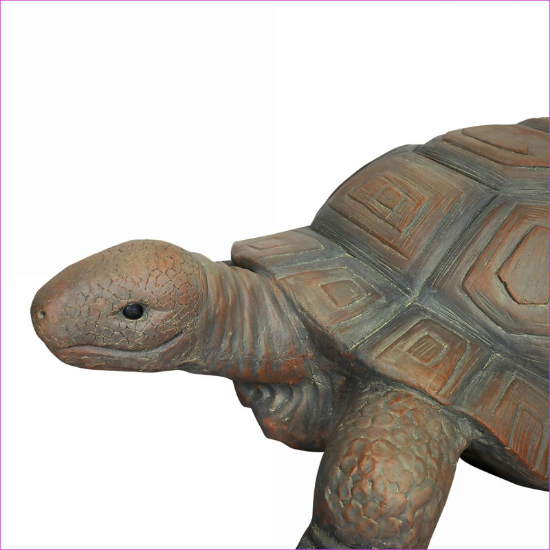 Statues de jardin | Statue de tortue en béton 34,2 "réaliste pour porche de jardin | Brun clair | Ciment béton