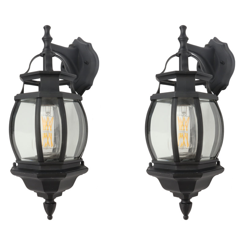 Bostock 17" Aluminum Outdoor Porch Garden Light 1-Light Waterproof, Matte Black