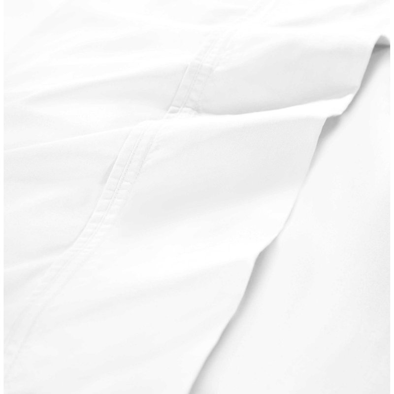 Organic Cotton 300 Thread Count Percale Flat Bed Sheet, White, Full