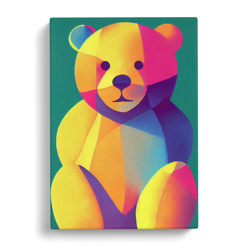 Teddy Bear Colour Field - Wrapped Canvas, 60cm H x 40cm W x 3cm D
