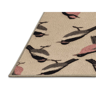 Washable Long tailed Tit Birds Area Rug