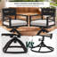 Ensemble de chaises berçantes et de tables d'extérieur durables en aluminium avec 4 chaises pivotantes et 1 table