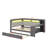 Full-Sized Daybed With Storage Units, A Trundle Bed, A Charging Outlet, LED Lighting, A Desk, And An Upholstered Headboard And Back Support-1925200842