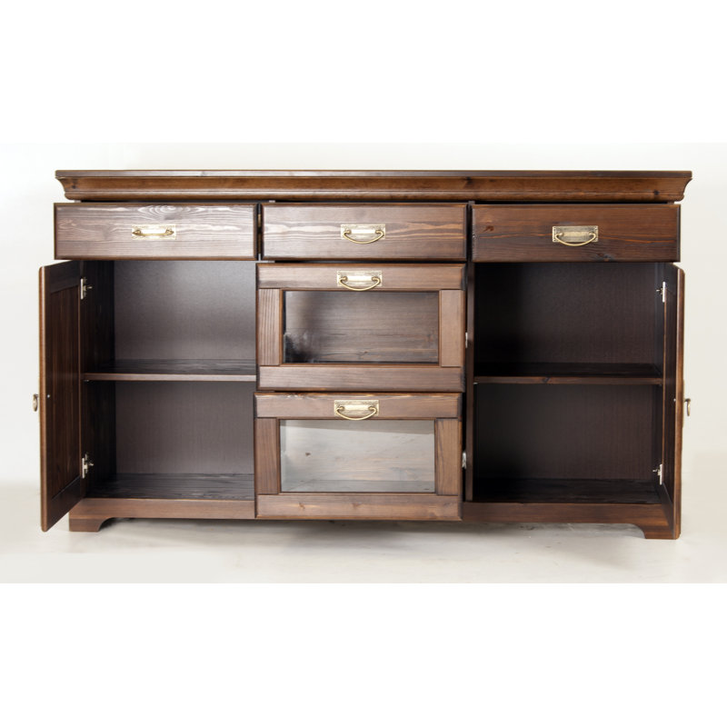 Manwaring 145.3cm Solid Wood Sideboard, Dark Brown