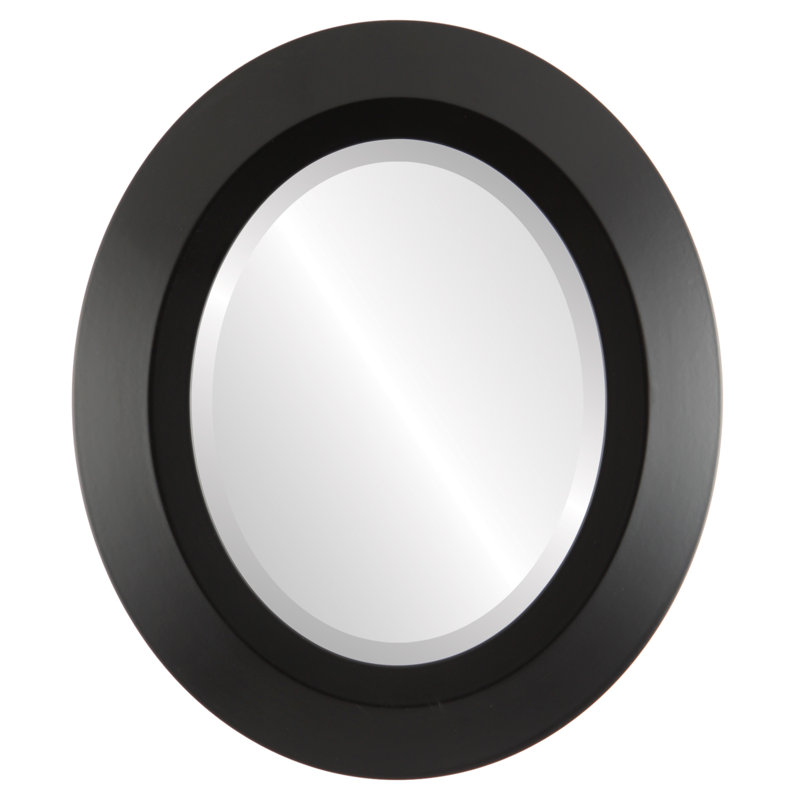 Royalton Oval Mirror, 21" H x 17" W, Matte Black