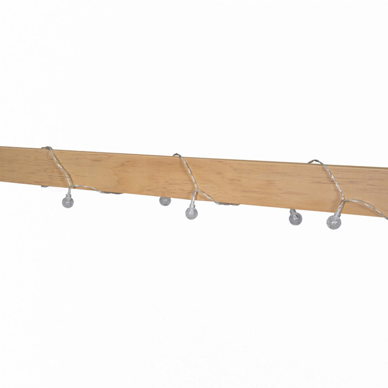 Lit en bois avec fenêtre et clôture, Naturel