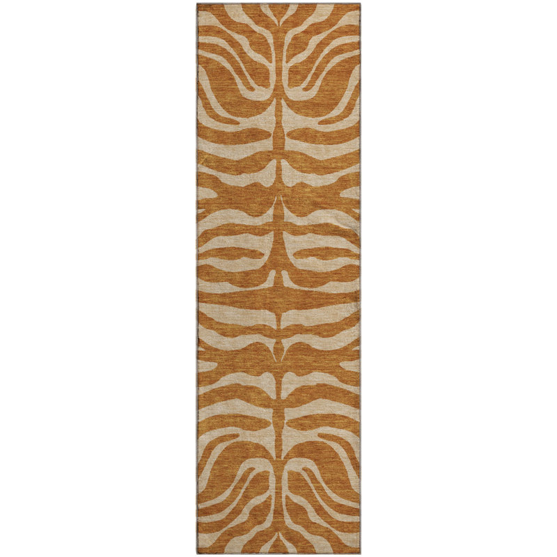 Premium Machine Washable Kian AMF1042 Animal Print Rug, Runner 2'3" x 7'6"