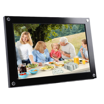 10.1 Inch Smart WiFi Digital Photo Frame 1280x800 Touch Screen Auto Rotate Portrait and Landscape Built in 32GB Memory for VPHOTO App Acrylic Black