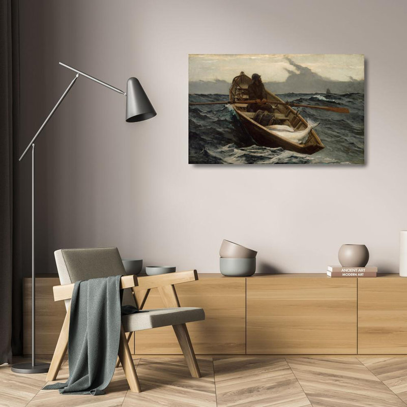 «The Fog Avertissement» par Winslow Homer - Art mural sur toile tendue avec châssis, H 24 po x l 17 po