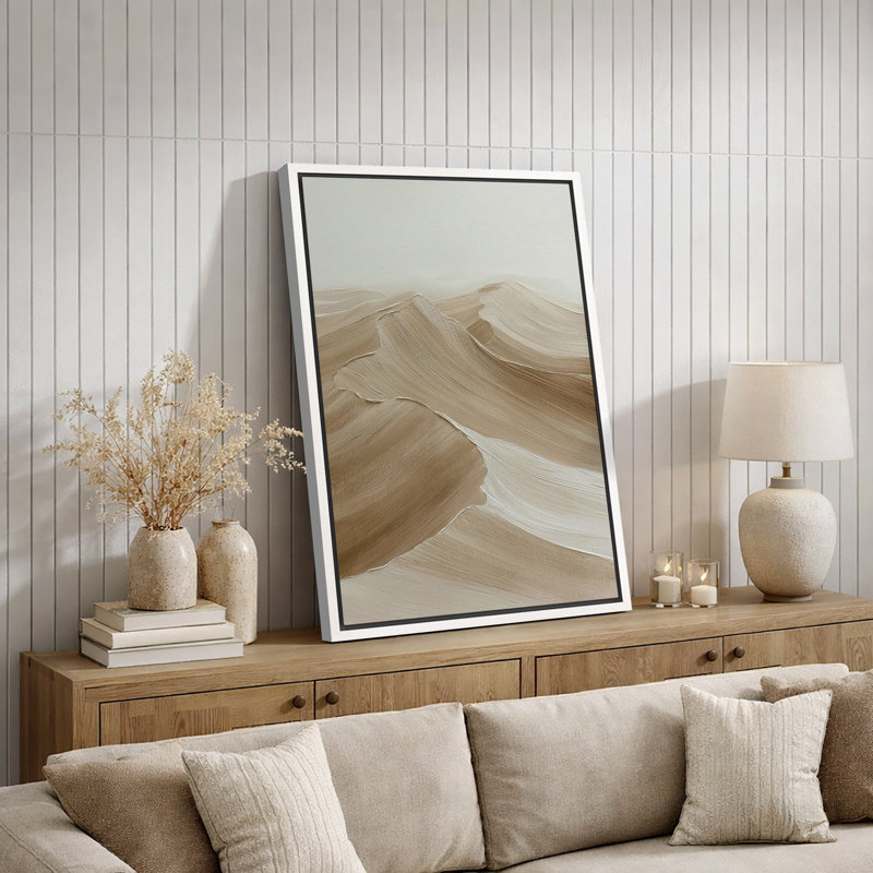 Taupe, œuvre d'art abstraite grise, photos de salon moderne, impression sur toile encadrée, H 24 po x l 16 po x P 1,5 po
