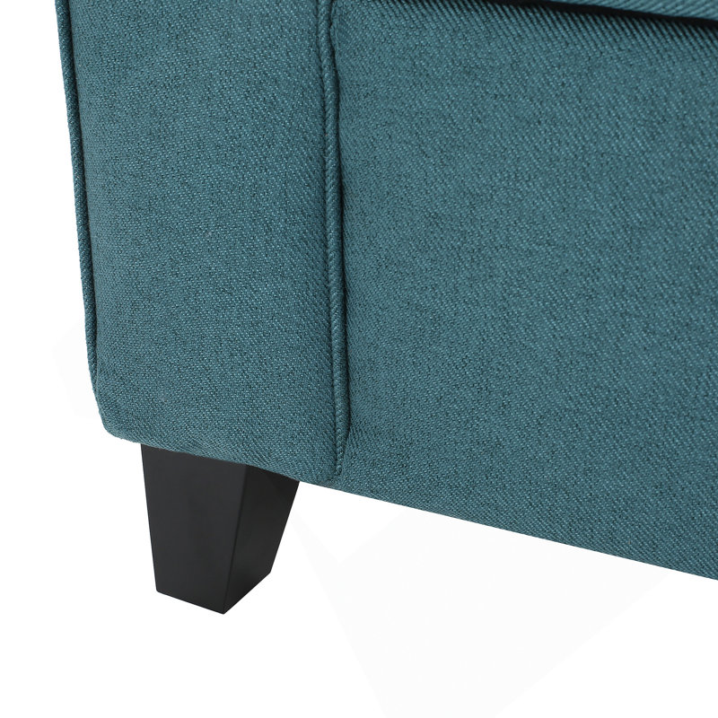 Aisyah Upholstered Storage Bench, Teal Fabric