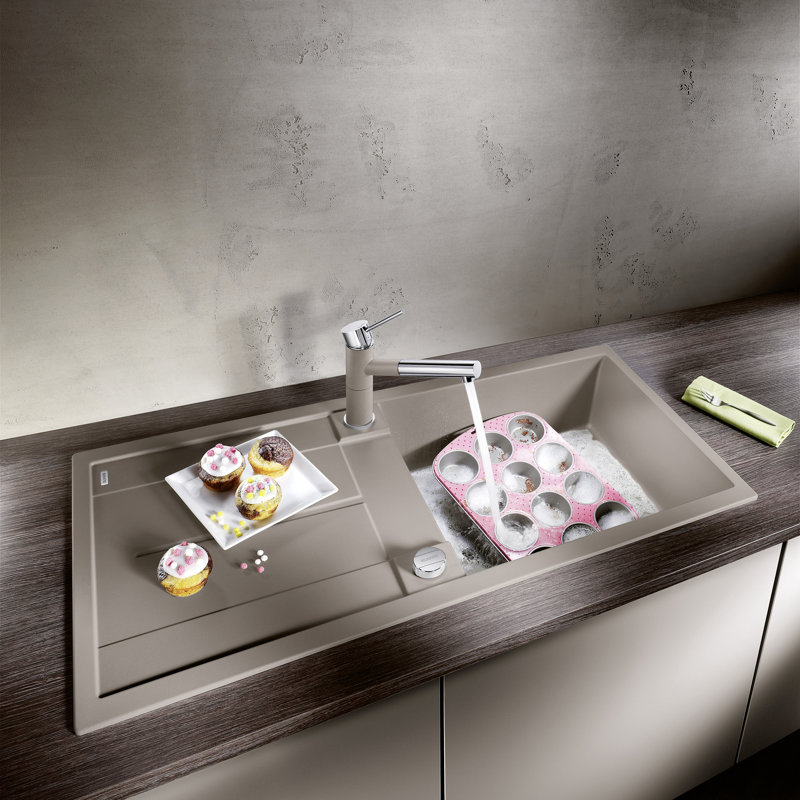 Metra Xl Single Bowl Inset Kitchen Sink, Tartufo