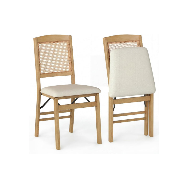 Folding Chair, Beige/Oak